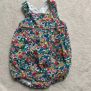 Mini Boden Corduroy Floral Bubble Romper
